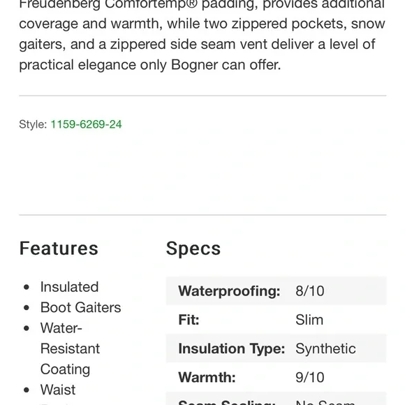 bogner fraenzi insulated ski pant